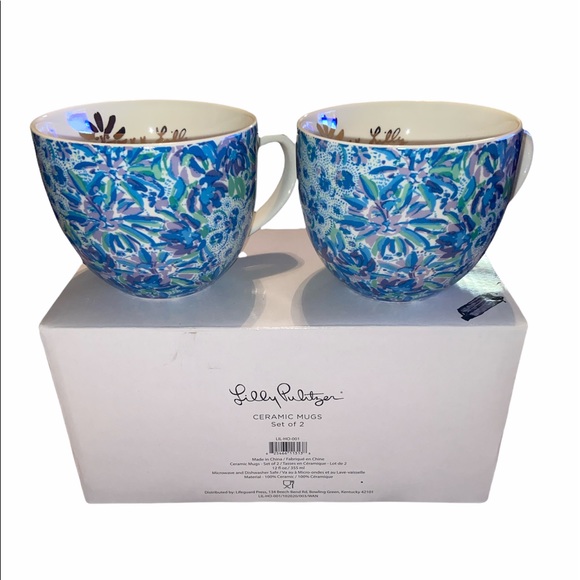 Lilly Pulitzer Other - Lilly Pulitzer set of 2 floral ceramic mugs